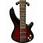 Used Schecter Guitar Research Omen 5 String Crimson Red Burst Electric Bass Guitar
