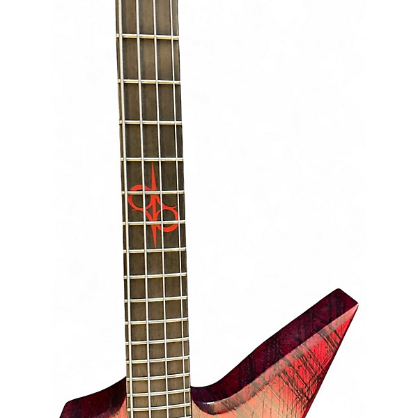 Used Solar Guitars CANIBALISMO E2.4 BLACK AND RED CERUSE Electric Bass Guitar
