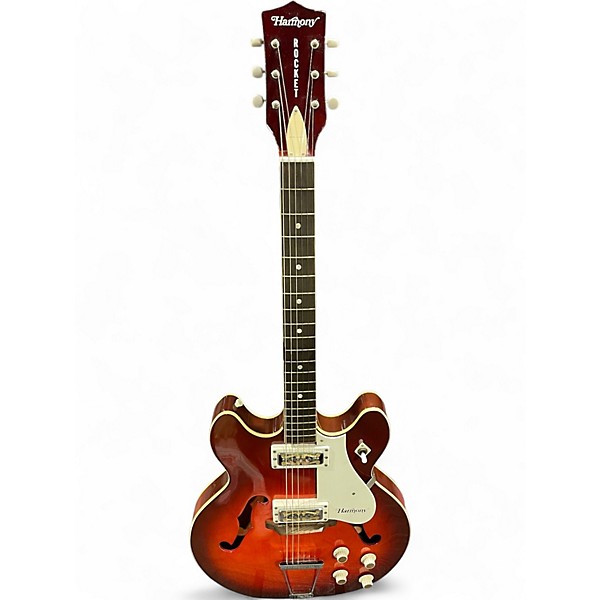 Vintage 1960s Harmony H54 Rocket Sunburst Hollow Body Electric Guitar