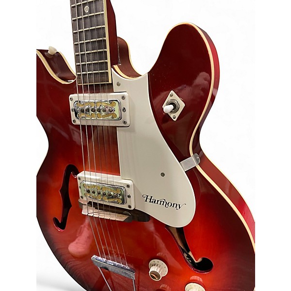 Vintage 1960s Harmony H54 Rocket Sunburst Hollow Body Electric Guitar