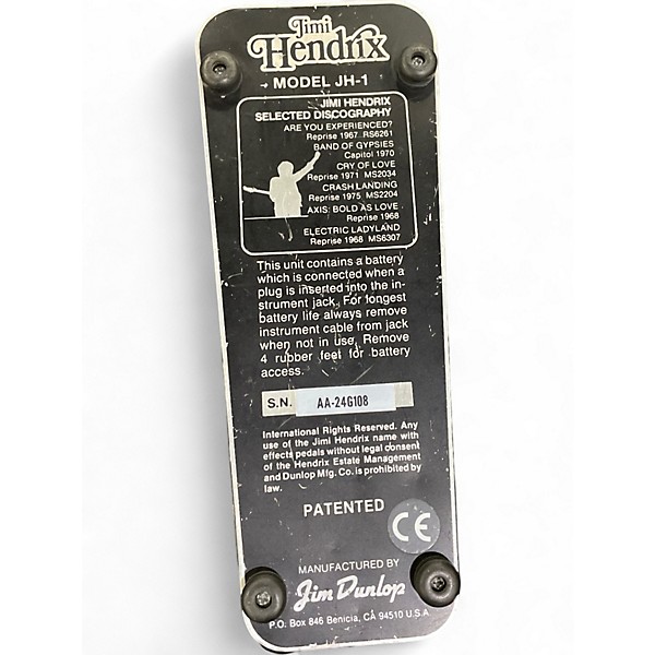 Used Dunlop JH1B Jimi Hendrix Signature Wah Effect Pedal