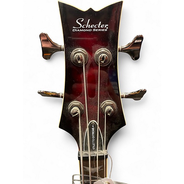 Used Schecter Guitar Research Stiletto Extreme 4 String Black Cherry Electric Bass Guitar