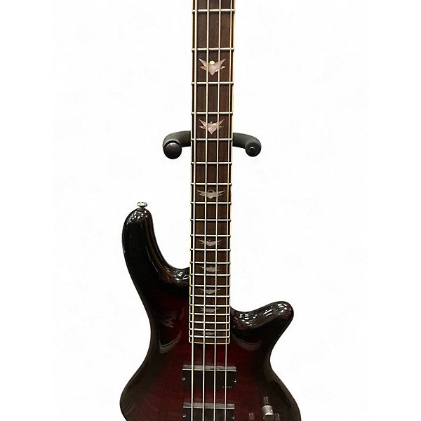 Used Schecter Guitar Research Stiletto Extreme 4 String Black Cherry Electric Bass Guitar