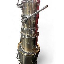 Used Pearl 5 Piece Export BRUSHED SILVER Drum Kit