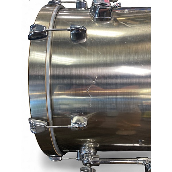 Used Pearl 5 Piece Export BRUSHED SILVER  Drum Kit