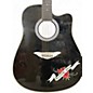 Used Esteban Crystal Heart Black and Bedazzled Acoustic Guitar