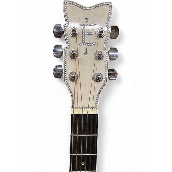 Used Esteban Crystal Heart Black and Bedazzled Acoustic Guitar