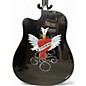 Used Esteban Crystal Heart Black and Bedazzled Acoustic Guitar