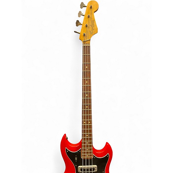 Vintage 1960s Hagstrom HII-B Red Electric Bass Guitar