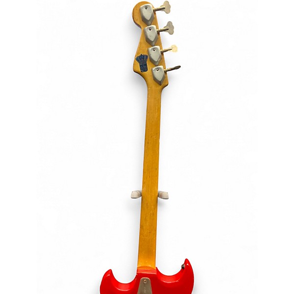 Vintage 1960s Hagstrom HII-B Red Electric Bass Guitar