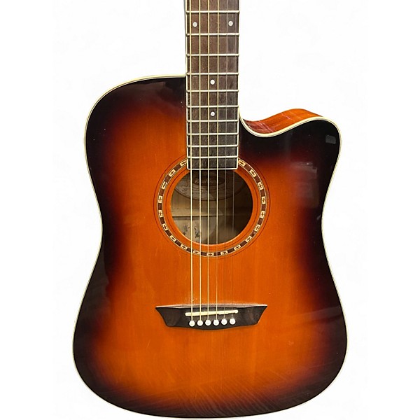Used Washburn WD75SCE Sunburst Acoustic Electric Guitar
