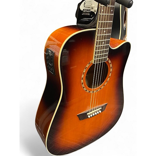Used Washburn WD75SCE Sunburst Acoustic Electric Guitar