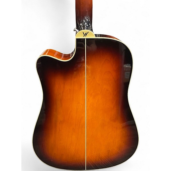 Used Washburn WD75SCE Sunburst Acoustic Electric Guitar