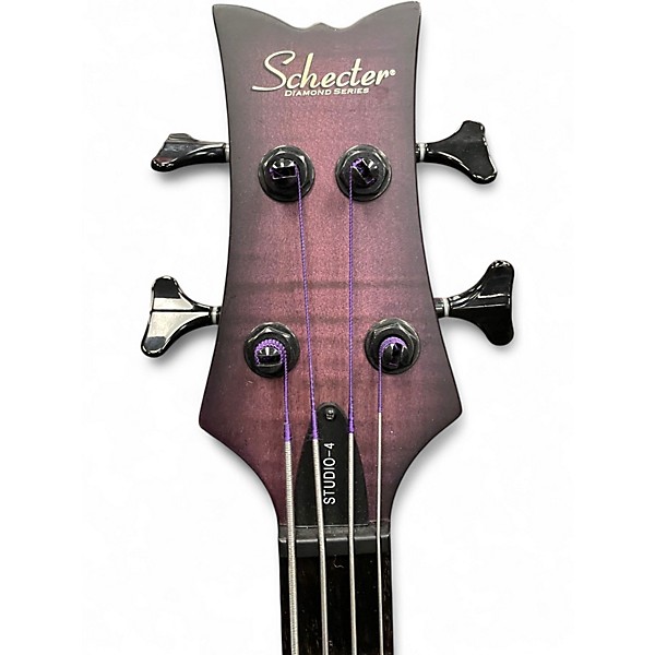 Used Schecter Guitar Research STILLETO STUDIO 4 Purple Electric Bass Guitar