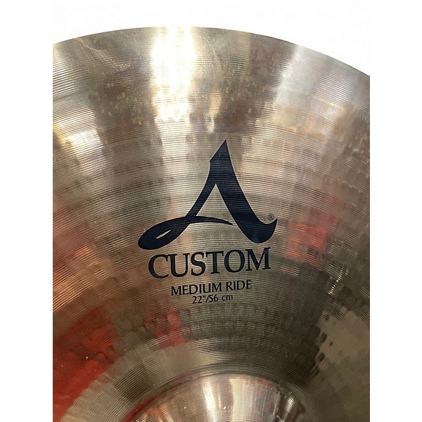 Used Zildjian 22in A Custom Medium Ride Cymbal