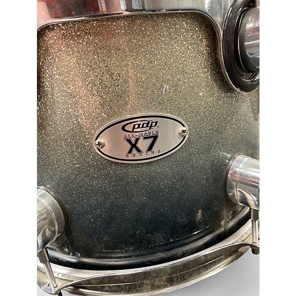 Used PDP by DW 8 Piece X7 Series 8 Piece Drum Set Silver Sparkle Fade Drum Kit