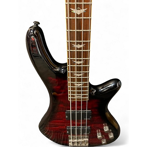 Used Schecter Guitar Research Stiletto Extreme 4 String Cherry Sunburst Electric Bass Guitar
