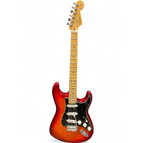 Used Fender Player Stratocaster Plus Top Aged Cherry Burst Solid Body Electric Guitar