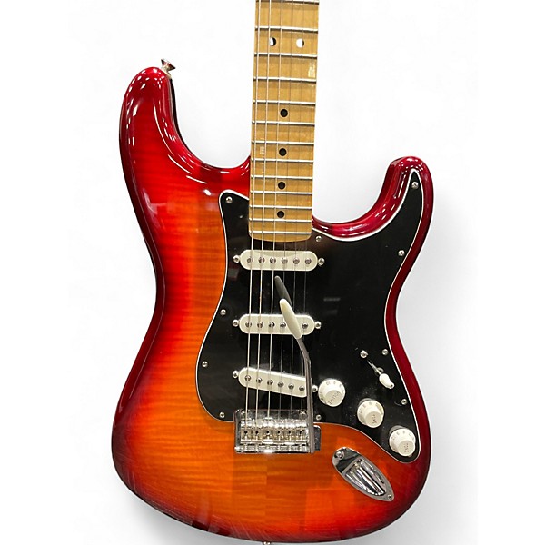 Used Fender Player Stratocaster Plus Top Aged Cherry Burst Solid Body Electric Guitar