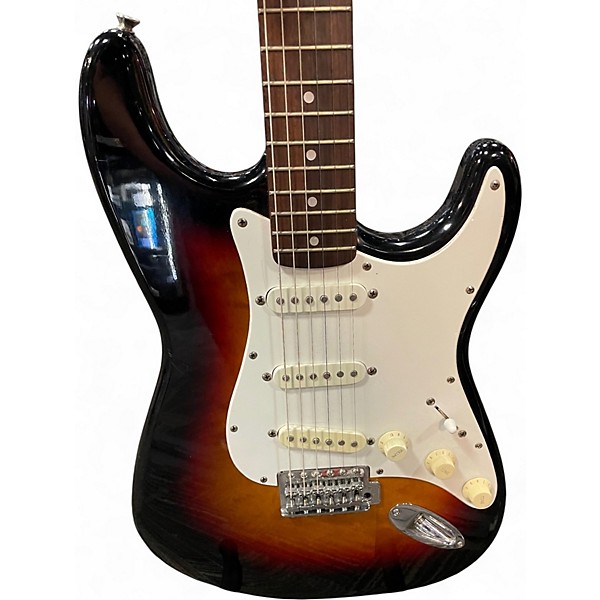 Used Squier Standard Stratocaster 3 Tone Sunburst Solid Body Electric Guitar