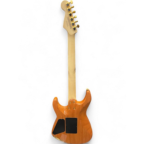 Used 2022 Charvel Pro-Mod DK24 HH FR M Mahogany with Quilt Maple Dark Amber Solid Body Electric Guitar