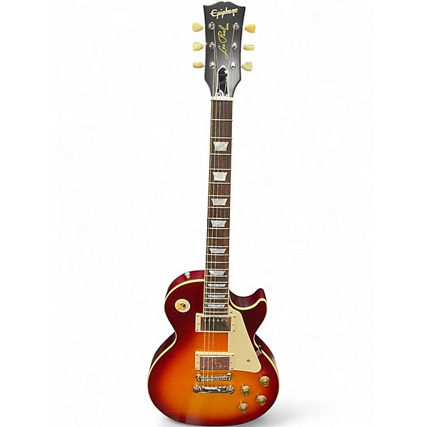 Used Epiphone Inspired by Gibson Custom 1959 Les Paul Standard Reissue Deep Cherry Sunburst Solid Body Electric Guitar
