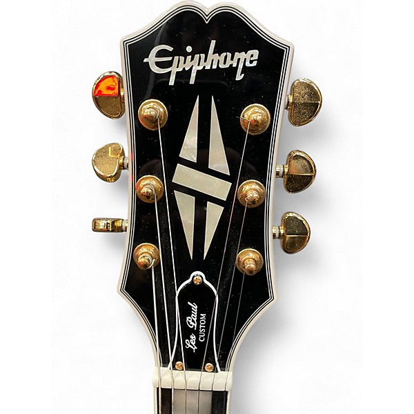 Used Epiphone LES PAUL CUSTOM BLACK Solid Body Electric Guitar