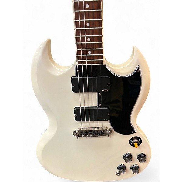 Used Epiphone Custom Shop SG W/ EMG Pickups Ivory White Solid Body Electric Guitar
