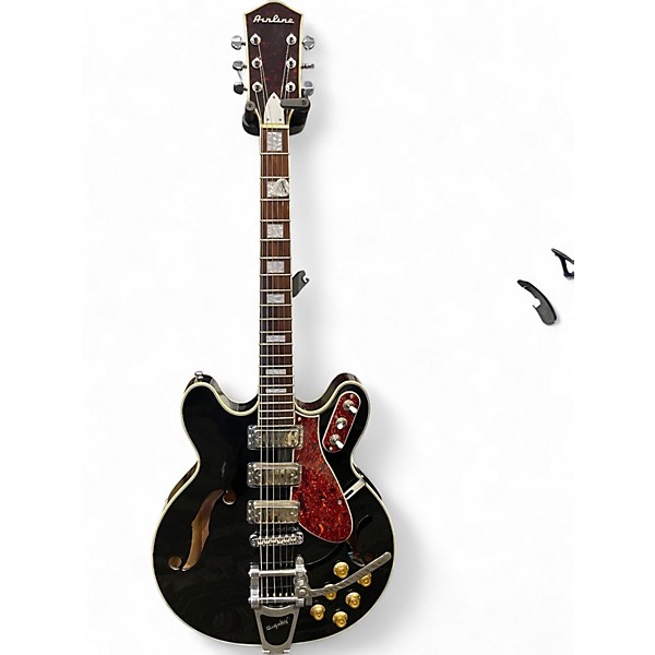 Used Airline H77 Black Hollow Body Electric Guitar