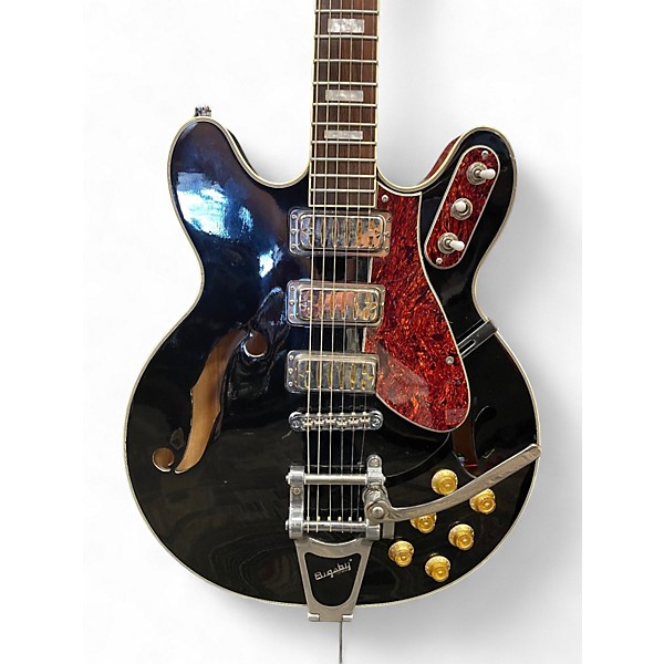 Used Airline H77 Black Hollow Body Electric Guitar