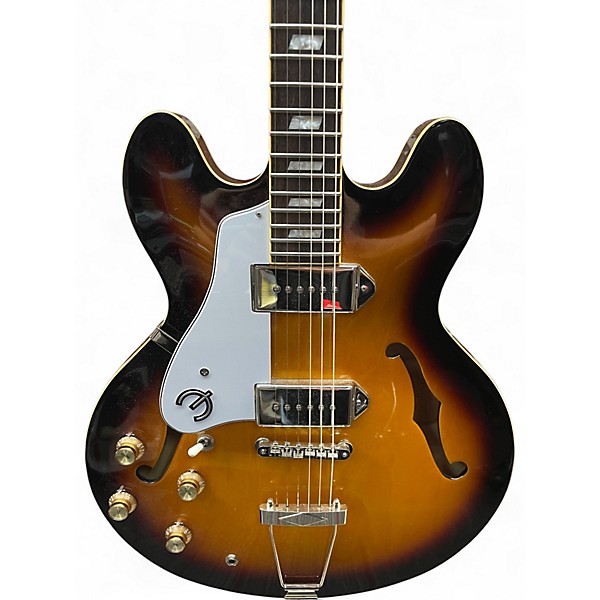 Used Epiphone Lefty Casino VS 3 Tone Sunburst Hollow Body Electric Guitar