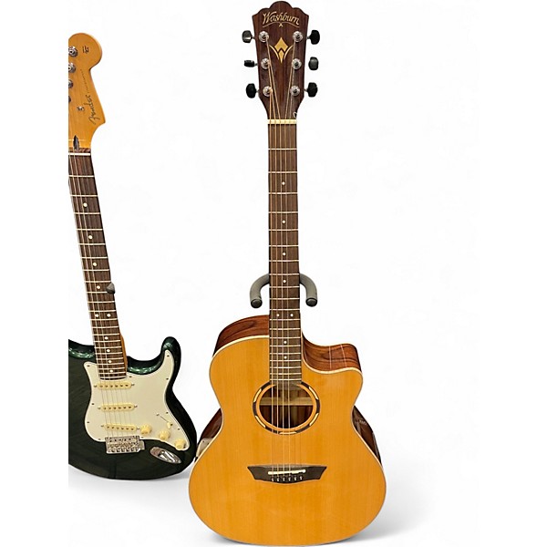 Used Washburn WL20SCE-0 Natural Acoustic Electric Guitar