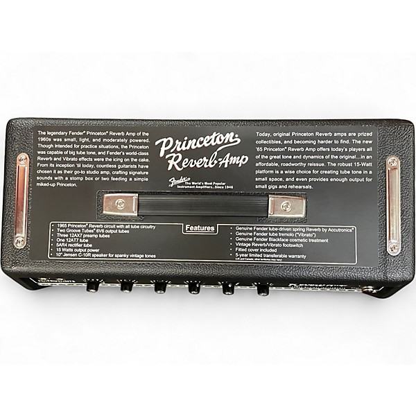 Used Fender 1965 Princeton Reverb 15W 1x10 Tube Guitar Combo Amp