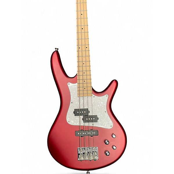Used Ibanez SRMD200 Satin Red Electric Bass Guitar