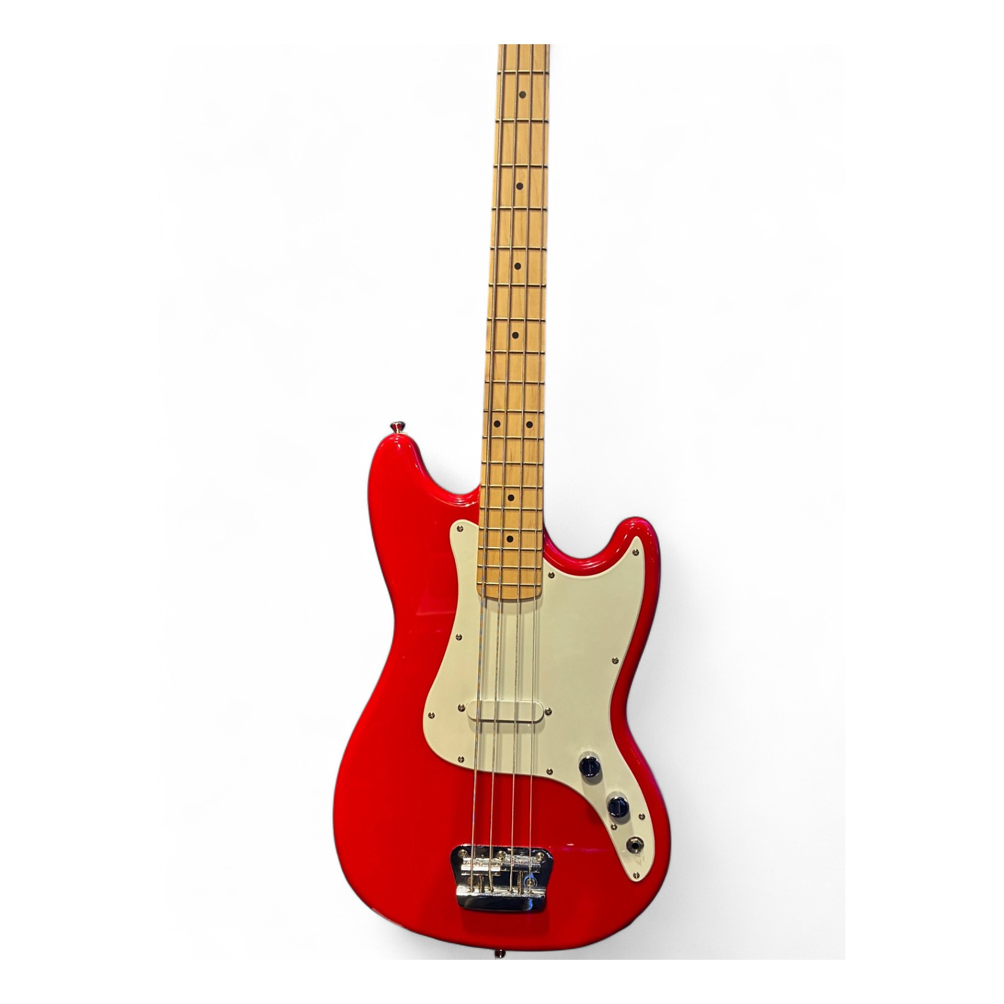 Squier Bronco Bass レッド ミディアムスケール Used Squier Bronco Candy Apple Red Electric Bass Guitar Candy