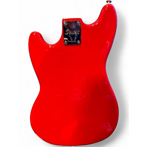 Used Squier Bronco Candy Apple Red Electric Bass Guitar Candy