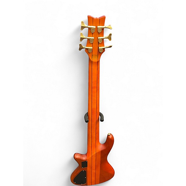 Used Schecter Guitar Research Stiletto Studio 6 String Amber Electric Bass Guitar