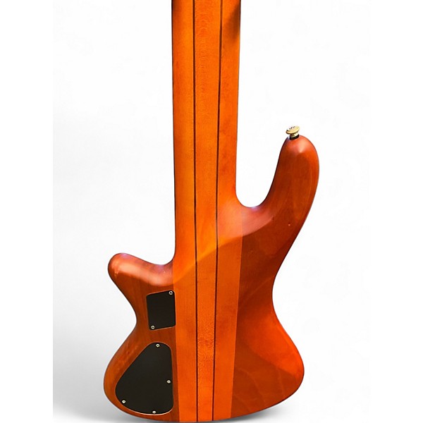 Used Schecter Guitar Research Stiletto Studio 6 String Amber Electric Bass Guitar