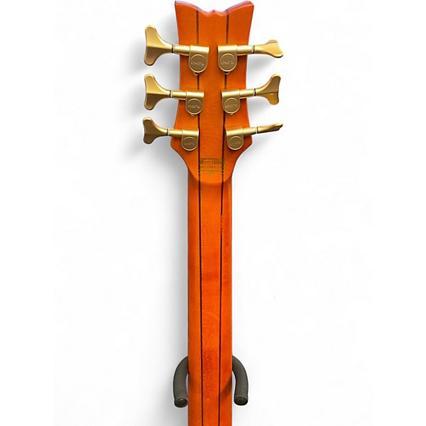 Used Schecter Guitar Research Stiletto Studio 6 String Amber Electric Bass Guitar