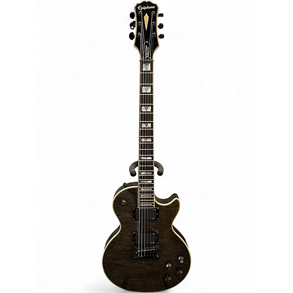 Used Epiphone Prophecy Les Paul Custom Plus Trans Black Solid Body Electric Guitar
