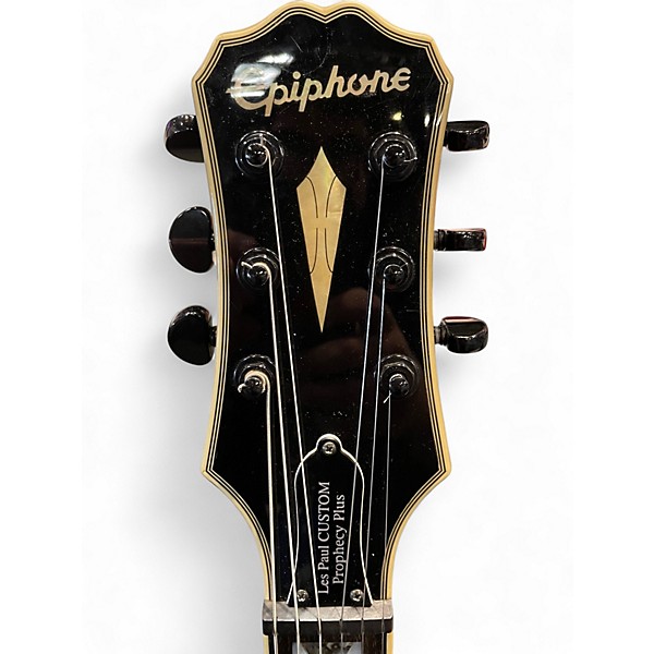Used Epiphone Prophecy Les Paul Custom Plus Trans Black Solid Body Electric Guitar