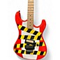 Used Kramer Baretta "Danger Zone" Custom Graphic Warning Tape on White Red Solid Body Electric Guitar