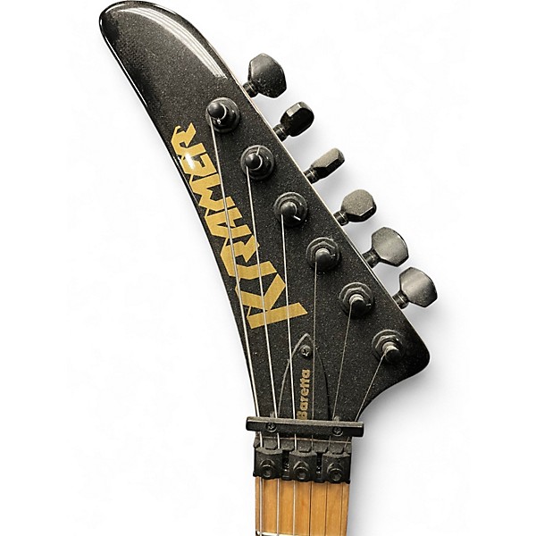 Used Kramer Baretta "Danger Zone" Custom Graphic Warning Tape on White Red Solid Body Electric Guitar