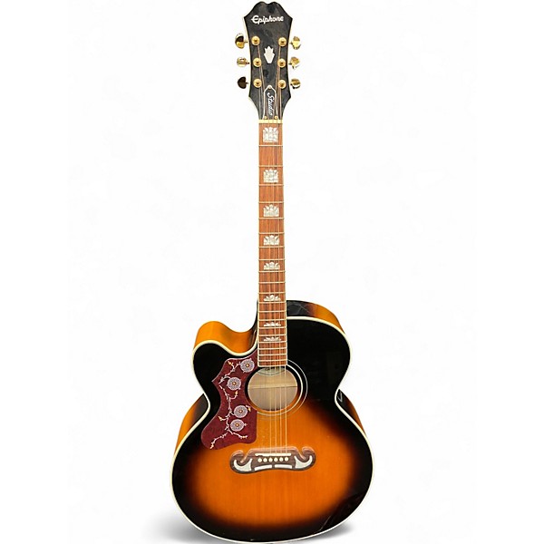 Used Epiphone J200 EC STUDIO LEFTY 2 Color Sunburst Acoustic Guitar