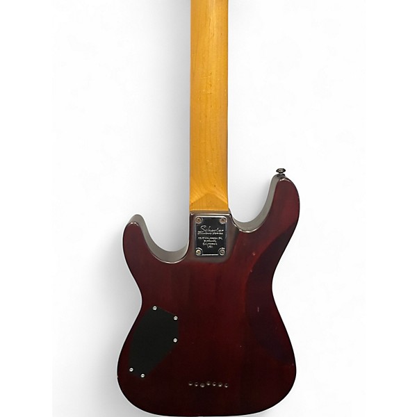 Used Schecter Guitar Research Omen 7 Satin Red Solid Body Electric Guitar