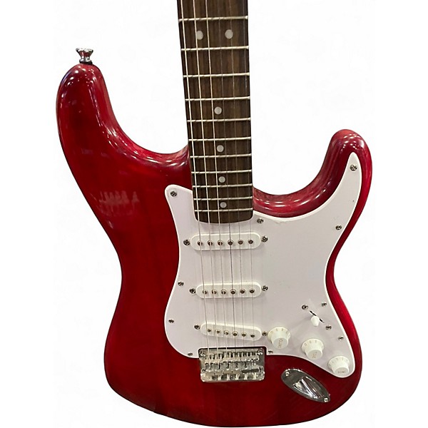 Used Squier STRATOCASTER HT Crimson Red Solid Body Electric Guitar
