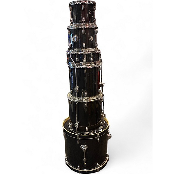 Used Ludwig 5 Piece Element Evolution Black Sparkle Drum Kit