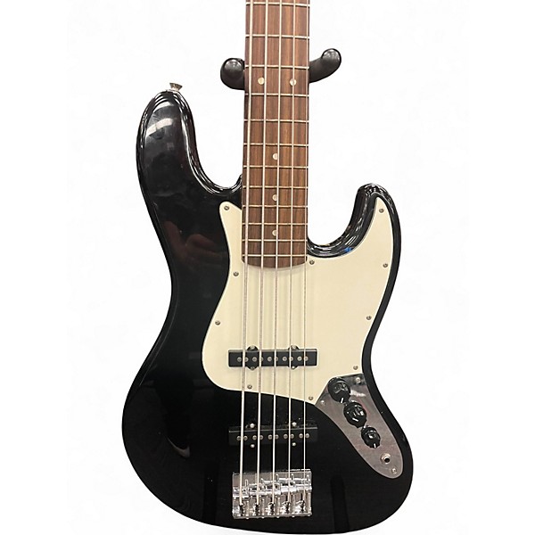 Used Squier Jazz Bass 5 String  Black Electric Bass Guitar