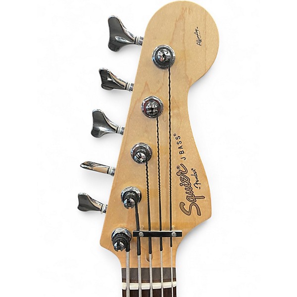 Used Squier Jazz Bass 5 String  Black Electric Bass Guitar
