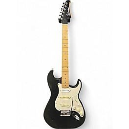 Used Silvertone St Style Black and White Solid Body Electric Guitar